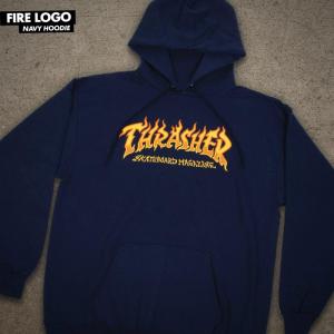 Thrasher Fire Logo Hoodie - Navy ― Canada's Online Skate Shop