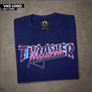 Thrasher Vice Logo T-Shirt - Navy ― Canada's Online Skate Shop