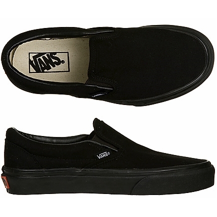 Vans All Black Classic Slip On Mens Shoes All Sizes 4.5-13 Skates VN ...